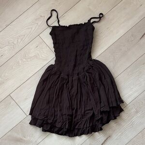 Garage brown Mini Dress With Built in shorts